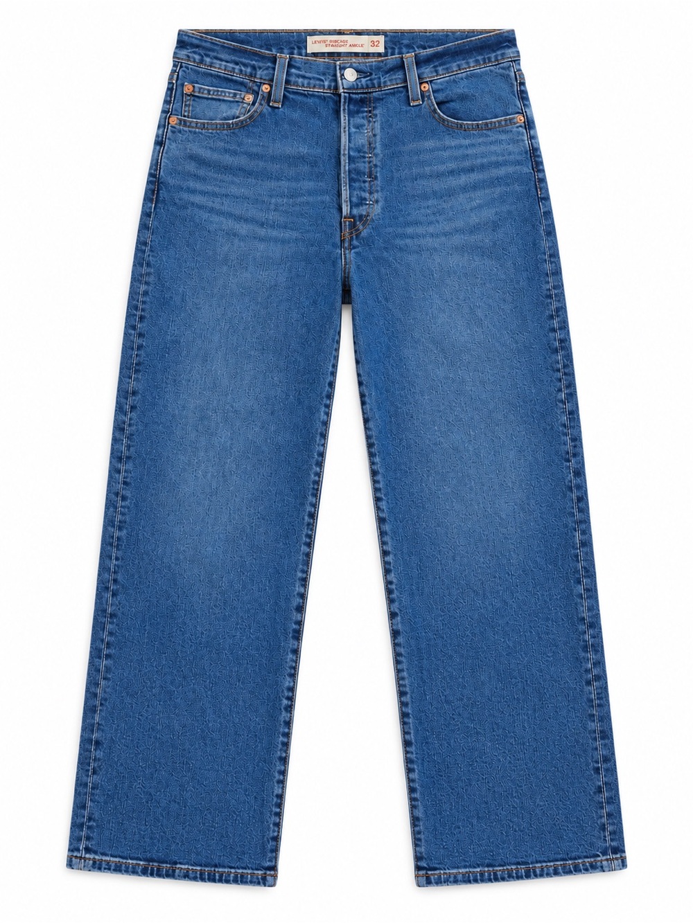 LEVIS RIBCAGE STRAIGHT ANKLE JEANS WOMENS 32 x 27 BLUE HIGH RISE BUTTON FLY